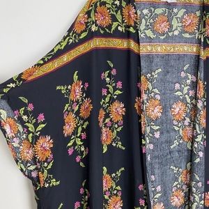 Bohemian floral hippie kimono duster jacket